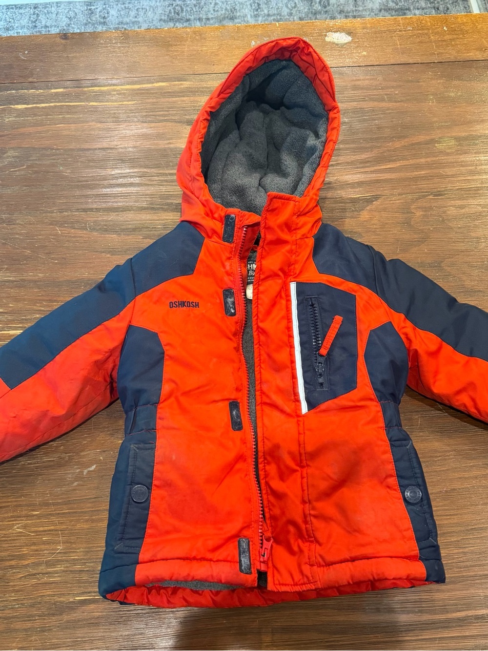 OshKosh B'gosh Red and Navy Hooded Puffer Jacket for Kids